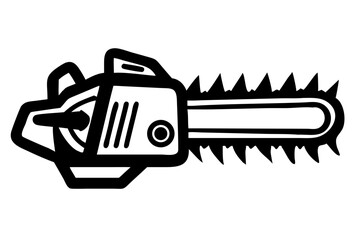 Chainsaw vector illustration, Chainsaw silhouette or  vector icon with transparent background