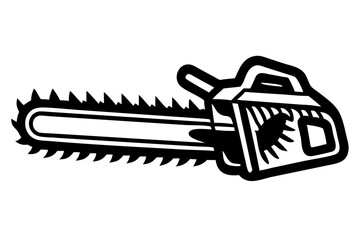 Chainsaw vector illustration, Chainsaw silhouette or  vector icon with transparent background