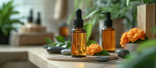 Aromatherapy spa essential oils display