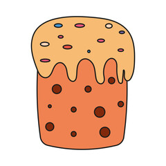Easter cake color icon. Cartoon sweet bakery food pictogram