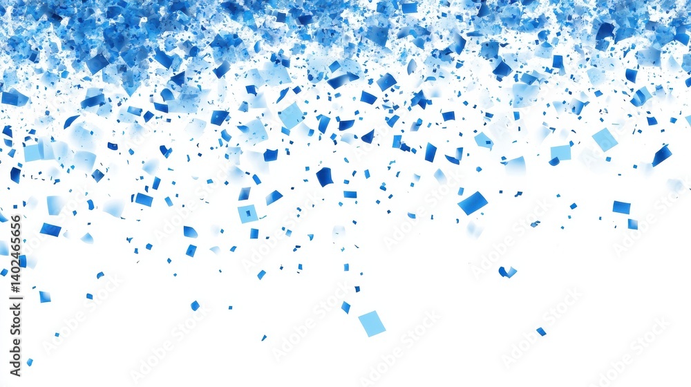 Poster blue confetti falling randomly. abstract background with flying particles. vector illustration can b