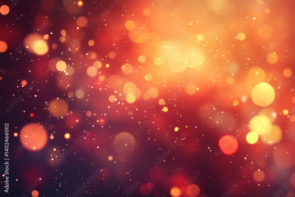Wall mural abstract warm bokeh effect featuring blurred circles and particles