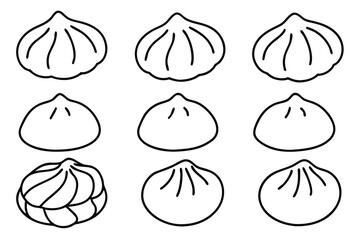 dumplings line art artistic depiction of dumplings shapes