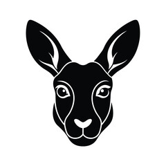 kangaroo face vector art silhouette