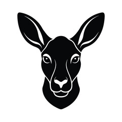 kangaroo face vector art silhouette