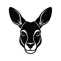 kangaroo face vector art silhouette