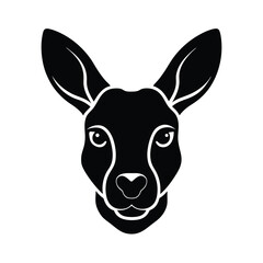 kangaroo face vector art silhouette