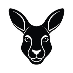 kangaroo face vector art silhouette