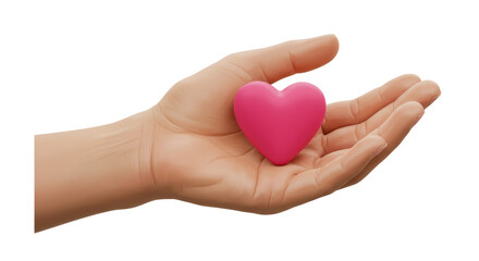 Isolated Hand Holding a Heart