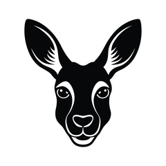 kangaroo face vector art silhouette