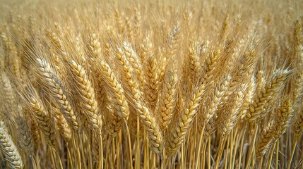Fototapeta premium Free Close-up of golden wheat glowing under the summer sun. Stock Photo