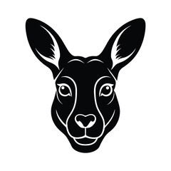 kangaroo face vector art silhouette