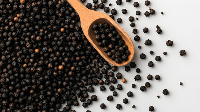 black pepper in a spoon - Powered by Adobe