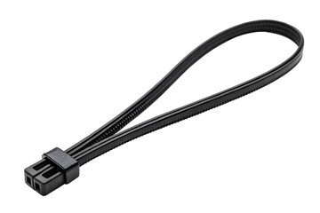Fototapeta premium black cable isolated on white background