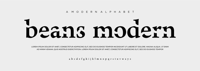 font alphabet. Minimal modern urban fonts for logo, brand etc. Typography typeface uppercase lowercase and number. vector illustration