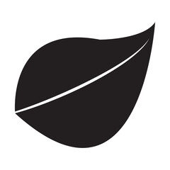 green leaf isolated icon on white background.