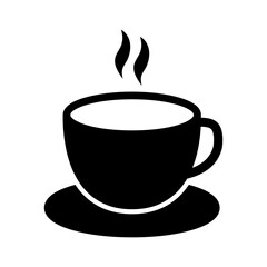 Coffee or tea cup icon. Hot drink icon.