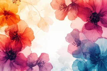 Vibrant Watercolor Flowers Artistic Floral Design Botanical Illustration