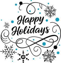 Happy Holidays design for greeting card, invitation, calendar, poster, event...