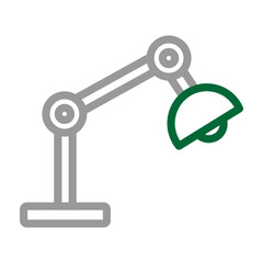 Table Lamp Vector Line Dark Green Grey Icon Design