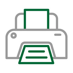 Printer Vector Line Dark Green Grey Icon Design