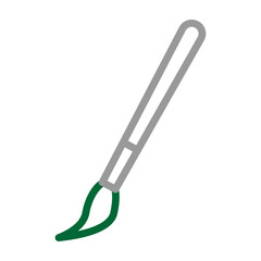 Paint Brush Vector Line Dark Green Grey Icon Design