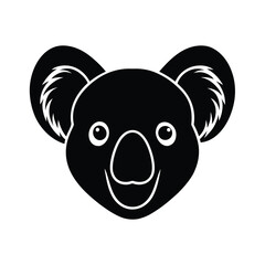 koala head big nose vector art silhouette