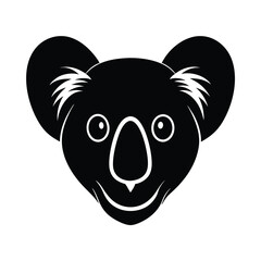 koala head big nose vector art silhouette