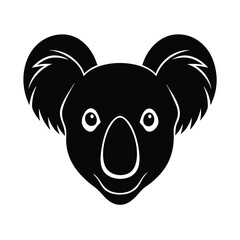 koala head big nose vector art silhouette