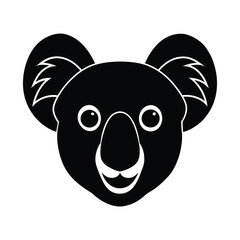 koala head big nose vector art silhouette