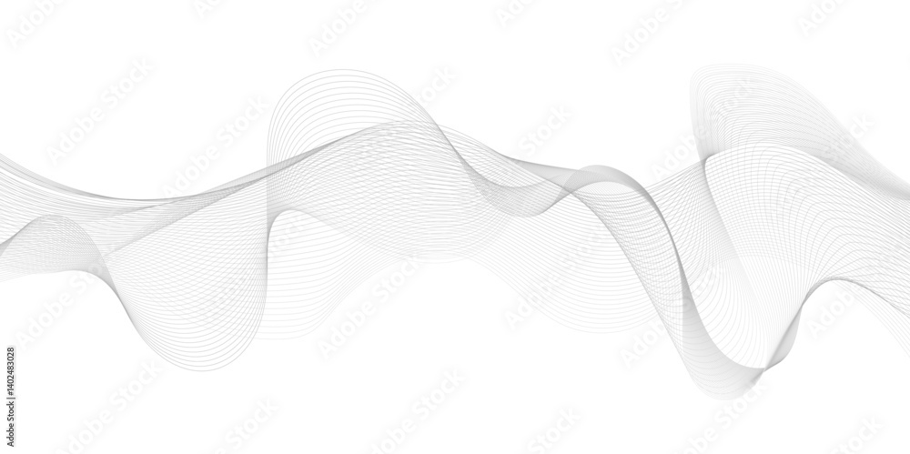 Poster abstract wave element for design. digital frequency. elegant abstract smooth swoosh speed gray wave 