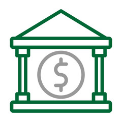 Banking Services Vector Line Dark Green Grey Icon Design