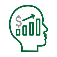 Investor Behavior Vector Line Dark Green Grey Icon Design