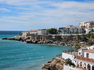 Nerja,Spain - October 10, 2024: View of the town of Nerja, in Malaga, Andalucia, Spain