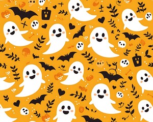 Cute Ghost Halloween Pattern