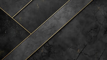 Elegant Black Background with Delicate Gold Geometric Lines Design