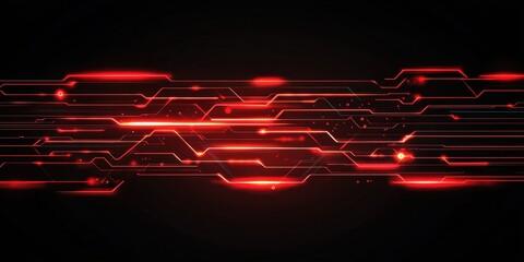 Abstract illustration of red and glowing circuit board elements