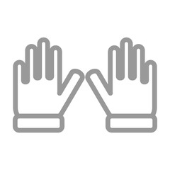 Obraz premium Leather Gloves Vector Line Dark Green Grey Icon Design