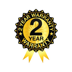 Premium Gold 1-Year Warranty Badge with Ribbon for Product Guarantee and Quality Assurance