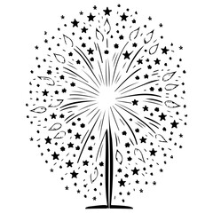 Celebration Burst with Stars Festive Explosion