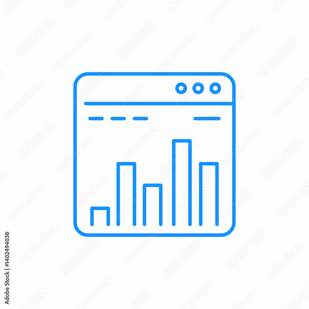 Poster analytics data chart graph icon vector sign