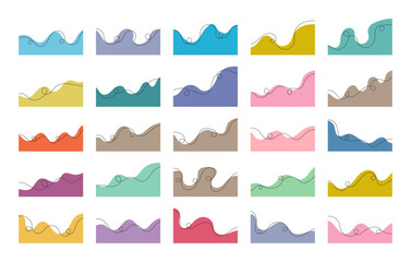 Blob Wavy Shape Corner Frame with Line