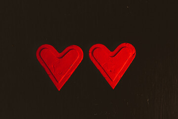 Valentines Day greeting card. Love is. Colorful hearts for valentines day or love background