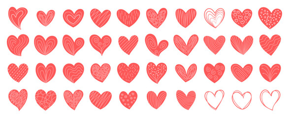 Pink Love Heart Shape with Pattern Ornament