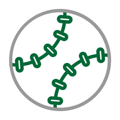 Baseball Vector Line Dark Green Grey Icon Design