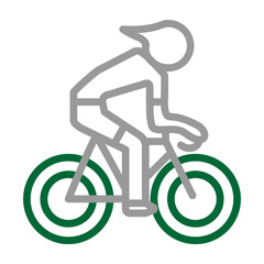 Cycling Vector Line Dark Green Grey Icon Design