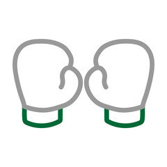 Boxing Gloves Vector Line Dark Green Grey Icon Design
