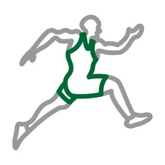 Running Vector Line Dark Green Grey Icon Design