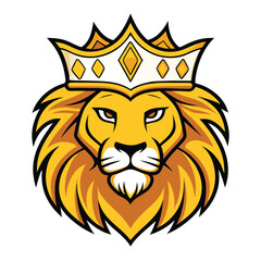 Obraz premium Majestic lion wearing a crown