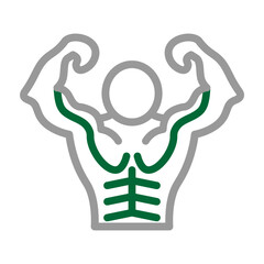 Bodybuilding Vector Line Dark Green Grey Icon Design